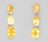 Набор из 6 ярко-желтых сапфиров 1,3 карата 