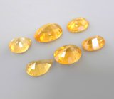 Набор из 6 ярко-желтых сапфиров 1,3 карата 
