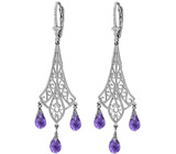 Серьги с аметистами Серебро 925
