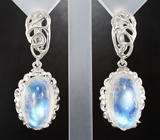Серьги с лунным камнем 23,78 карата Серебро 925
