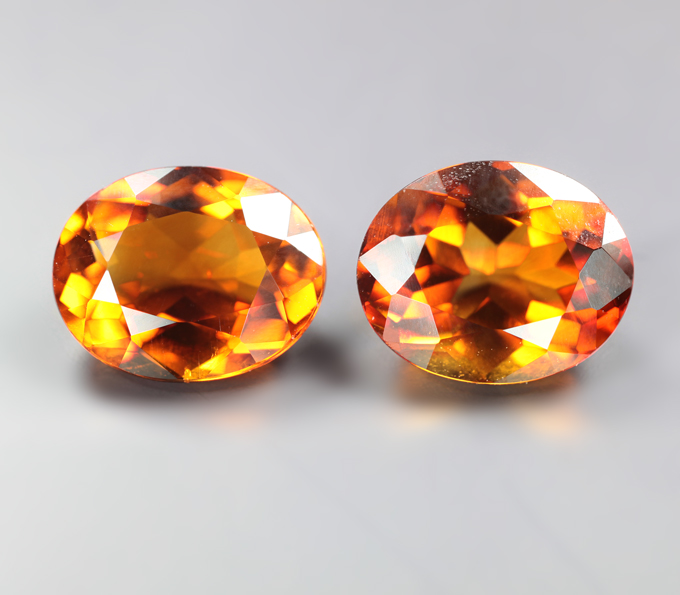 Пара чистейших цитринов мадейра 5,54 карата