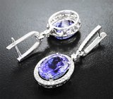 Комплект с танзанитами 19,32 карата и бесцветными цирконами