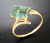 Золотое кольцо с голубовато-зеленым "неоновым" турмалином 3,3 карата