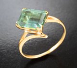 Золотое кольцо с голубовато-зеленым "неоновым" турмалином 3,3 карата