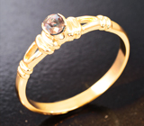 Золотое кольцо с насыщенным уральским александритом 0,16 карата Золото