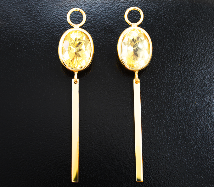 Подвесы для серег с цитринами 7,26 карата