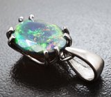 Кулон с ограненным черным опалом 3,01 карата