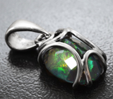 Кулон с ограненным черным опалом 3,01 карата Серебро 925