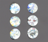 Набор из 6 ограненных лунных камней 2,75 карата 