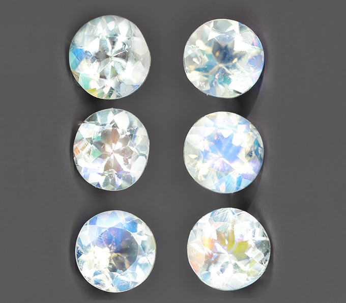 Набор из 6 ограненных лунных камней 2,73 карата