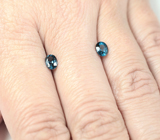 Пара редких синих шпинелей 1,05 карат 