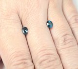 Пара редких синих шпинелей 1,05 карат 