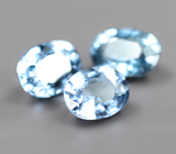 Редкий набор из 3 чистейших синих шпинелей 1,5 карата 