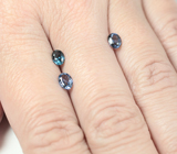 Редкий набор из 3 синих шпинелей высокой чистоты 1,34 карата 