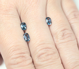 Редкий набор из 3 синих шпинелей 1,68 карата 