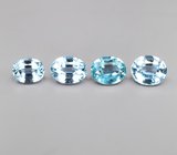 Редкий набор из 4 синих шпинелей высокой чистоты 0,71 карата