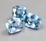 Редкий набор из 3 синих шпинелей 1,44 карата 