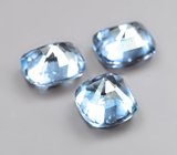 Редкий набор из 3 синих шпинелей 1,44 карата 