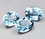 Редкий набор из 3 синих шпинелей 0,82 карата