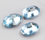 Редкий набор из 3 синих шпинелей 0,82 карата 