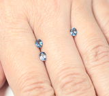 Редкий набор из 3 синих шпинелей 0,82 карата 