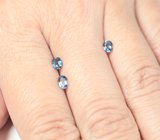 Редкий набор из 3 синих шпинелей 0,82 карата