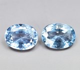 Редкая пара синих шпинелей 0,93 карата 