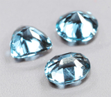 Редкий набор из 3 синих шпинелей 0,64 карата