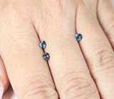 Редкий набор из 3 синих шпинелей 0,64 карата 