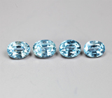 Редкий набор из 4 синих шпинелей 0,91 карата 