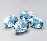 Редкий набор из 4 синих шпинелей 0,91 карата 