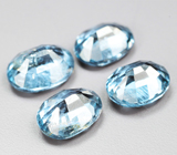 Редкий набор из 4 синих шпинелей 0,91 карата 