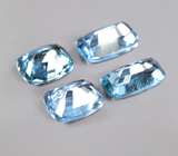 Редкий набор из 4 синих шпинелей высокой чистоты 2,36 карата 