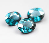 Набор из 3 синих шпинелей высокой чистоты 1,48 карата 