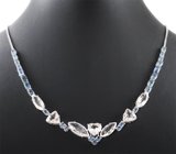 Колье с морганитами 16.03 карата и синими шпинелями