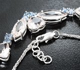 Колье с морганитами 16.03 карата и синими шпинелями