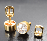 Золотые пусеты со сверкающими муассанитами 1,51 карата Золото