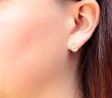 Золотые пусеты со сверкающими муассанитами 1,51 карата Золото