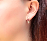 Золотые серьги с разноцветными турмалинами 1,62 карата