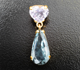 Золотой кулон с редким индиголитом турмалином 2,08 карата и зултанитом 1,02 карата