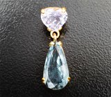 Золотой кулон с редким индиголитом турмалином 2,08 карата и зултанитом 1,02 карата