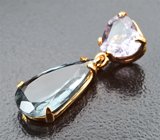 Золотой кулон с редким индиголитом турмалином 2,08 карата и зултанитом 1,02 карата Золото