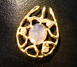 Двусторонний золотой кулон с крупным уральским александритом 1,87 карата, малыми уральскими александритами и бриллиантами Золото