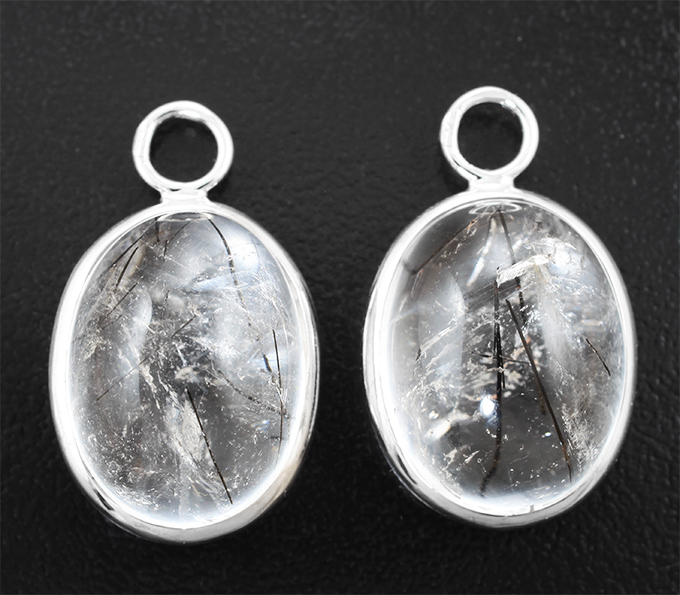 Подвесы для серег с турмалиновым кварцем 38,93 карата