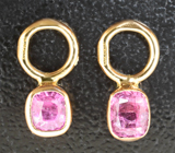 Подвесы для серег с пурпурно-розовыми шпинелями 0,3 карата Золото