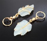 Подвесы для серег с резным нефритом 11,65 карата