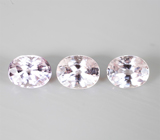 Без облагораживания! Набор из 3 розовых сапфиров высокой чистоты 1,02 карата 