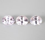 Без облагораживания! Набор из 3 розовых сапфиров высокой чистоты 1,02 карата