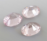 Без облагораживания! Набор из 3 розовых сапфиров высокой чистоты 1,02 карата 