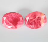 Редкая крупная пара ограненных родонитов 18,57 карата 